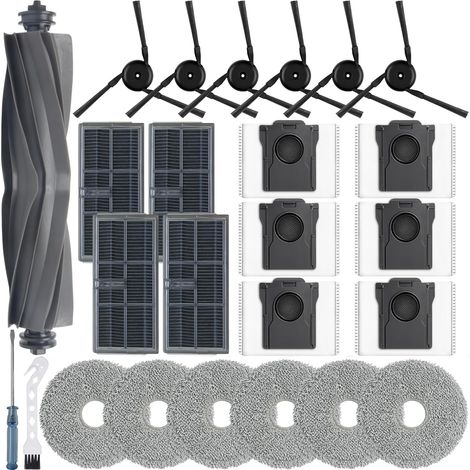25 Stück Zubehör für Dreame X40 Ultra Complete/L40 Ultra/L10s Ultra Gen 3 Roboter Saugroboter,1 Hauptbürste,4 Filter,6 Wischpad,6 Seitenbürsten,6 Staubbeutel,Ersatzteile Zubehör für Dreame (1/5)