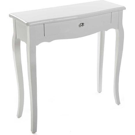 Meuble d'Entrée Étroit pour Entrée ou Couloir, Table Console, avec 1 tiroir, Dimensions (H x l x L) 80 x 30 x 80 cm, Bois, Couleur: Blanc (1/5)