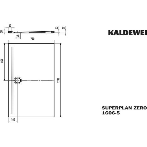 Kaldewei 360647980665 DW SUPERPLAN ZERO Mod.1606-5, 750 x