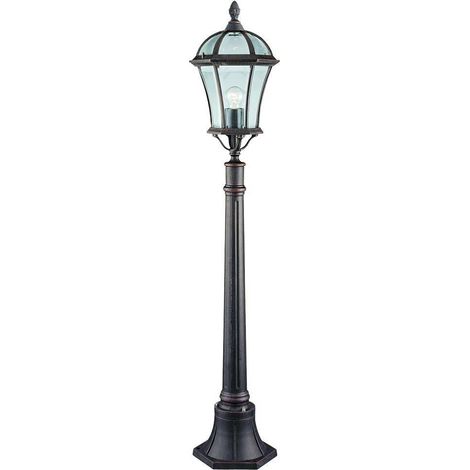 Borne Capri extérieure aluminium marron rustique et verre, IP23 E27 60w maxi (1/4)
