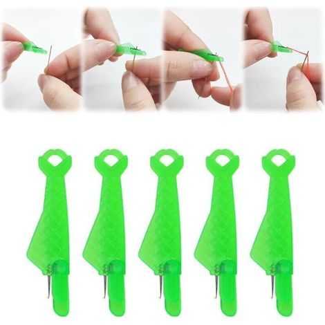 Lot de 4 nouveaux accessoires de couture, enfile-aiguille en plastique pour machine à coudre, enfile-aiguille pour couture à la main et matelassage (1/4)
