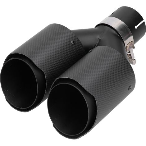 Embouts d'échappement doubles en fibre de carbone mate, noirs universels, pour tubes de 58 à 60 mm (1/5)