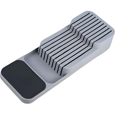 Porte-couteaux - Organisateur de cuisine - Organisateur de comptoir - Boîte de rangement - Organisateur de plan de travail - Porte-couteaux de cuisine - Organisateur de cuisine - Plastique gris (1/5)