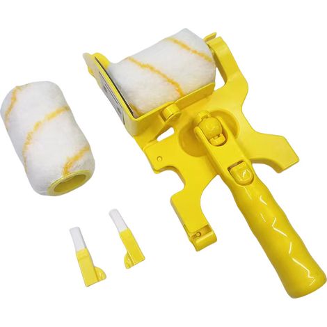 Rouleau de Peinture Multicolore Set Long Manche Boîte Couleur 1 Manche 2 Rouleaux 2 Pinceaux Acrylique Jaune DIY (1/4)