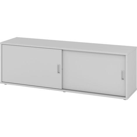bümö office Lowboard mit Schiebetür Grau