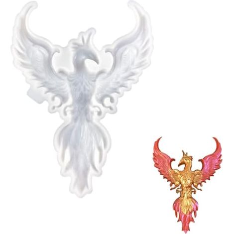 Moules en Silicone en Forme Phoenix/Dragon, Modèle pour Résine Époxy, Moulage en Forme de Dragon et Phoenix, Savon, Accessoires de DIY pour Argile, Plâtre, Bougies, Décoration Murale (1/5)