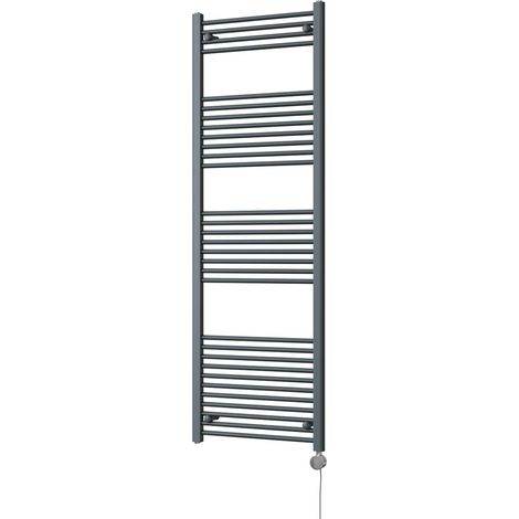 Zennor - Anthracite Electric Towel Rail H1800mm x W600mm Straight 900w Thermostatic (1/3)