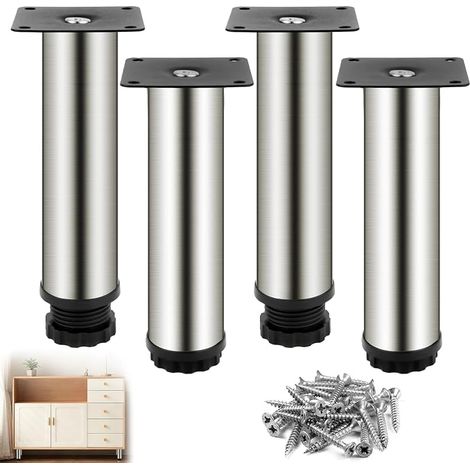 15 cm Adjustable Furniture Legs, 0-10 mm, Adjustable Furniture Legs, Leveling Table Legs for Furniture, Adjustable Furniture Legs for Chairs, Beds, Sofa, Cupboards, Cabinets