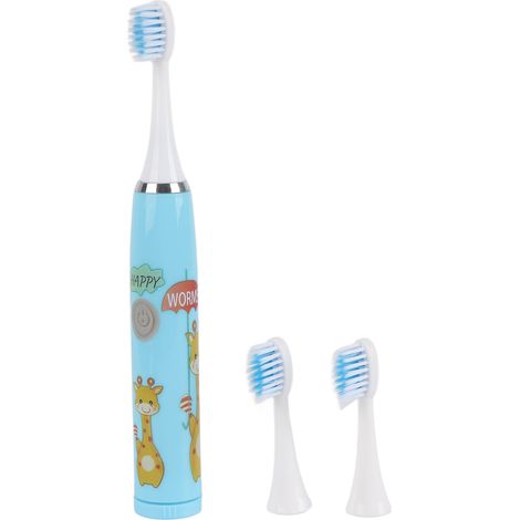 Brosse à dents électrique pour enfants, motif cerf bleu, entièrement automatique et sonique, avec 3 têtes de brosse. (1/5)