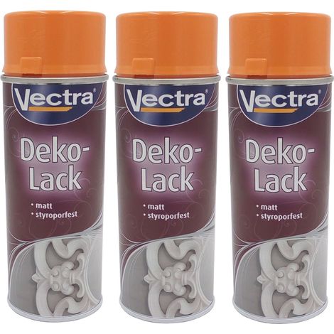 3x Vectra® Dekolack pastellorange matt 400ml Lackspray Farbspray Sprühdose (1/2)