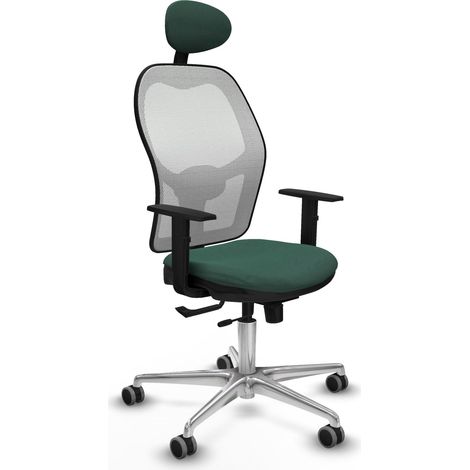 Silla de oficina piqueras y crespo Jorquera verde botella aluminio (1/2)
