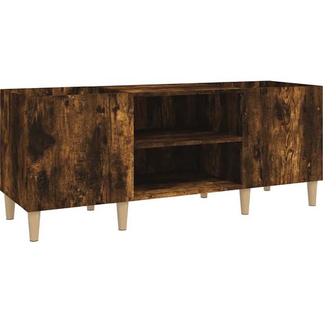 Armoire à disques - Meuble disques de rangement chêne fumé 121x38x48 cm bois d'ingénierie fr182 - Maison La Vie