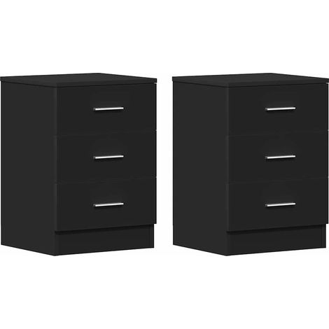 vidaXL Comodini 2 pz Neri 38x35x56 cm in Legno Ingegnerizzato (1/5)