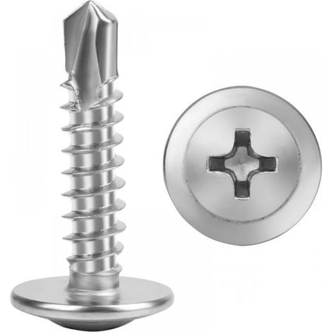 200 Pièces Vis Autoforeuse Metal M4 x 25 mm - Vis Autoperforante à Tête Bombée Modifiée en Inox 304 avec Entraînement Phillips & Pointe de Perçage - Rapides pour Bois, Tôle & Plastique (1/5)