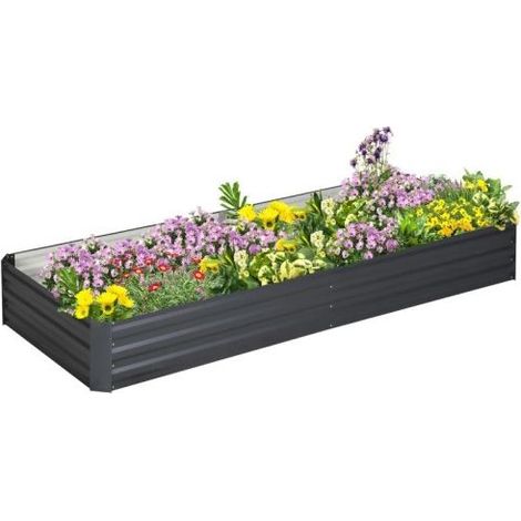 TAISHENGDA – Hochbeet aus Stahl, offener Boden, einfache Montage, 95 x 90,5 x 29,8 cm (L x B x H), grau (1/5)