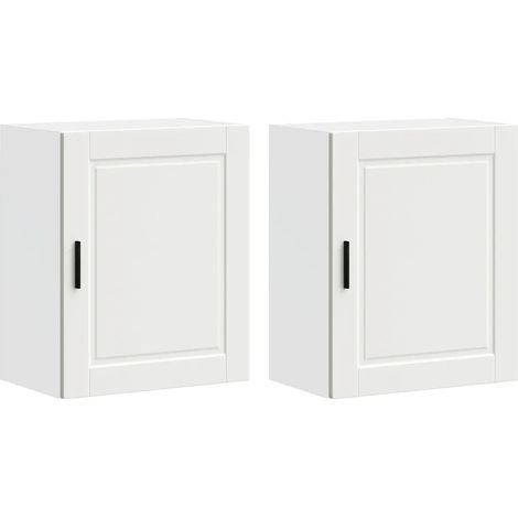 Lote de 2 armarios de pared para cocina optimizan espacio de almacenamiento 50 x 31 x 60 cm madera contrachapada blanco 020050343 (1/5)