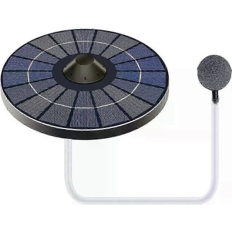 Pompe aératrice solaire pour bassin avec tube à air et pierre à air, elle flotte à la surface de l'eau et convient aux bassins, aquariums et abreuvoirs pour oiseaux.