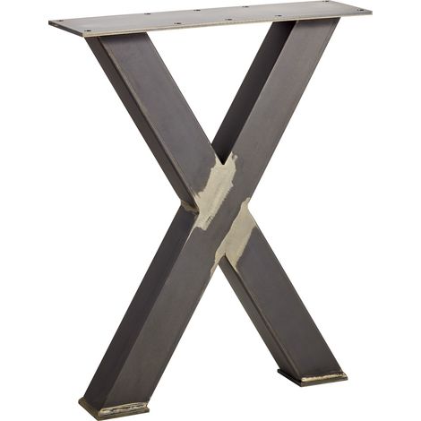 Bankgestell X-Form Stahl used look Profil: 50 x 50 mm Höhe: 420 mm Tiefe: 345 mm Tischgestell Industriedesign Bankuntergestell von SOTECH
