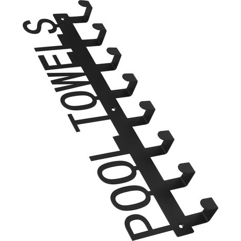Crochet porte-serviettes en fer noir sans clous pour piscine et (1/5)