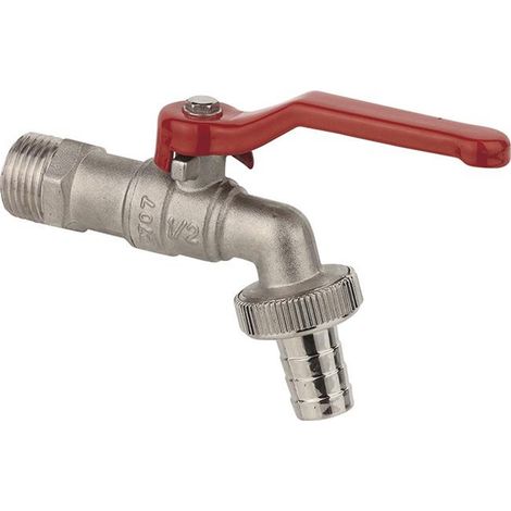 KIRCHHOFF MS Kugel-Auslaufhahn, ve vernickelt, 1/2"AG x 3/4"AG x 1/2"T (1/3)