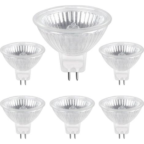 Ampoules Spot Halogène MR16 GU5.3 50W 220V, 680 Lumens, Blanc Chaud 2700K, Variateur Compatible, Lot de 6, Éclairage Direct (1/5)