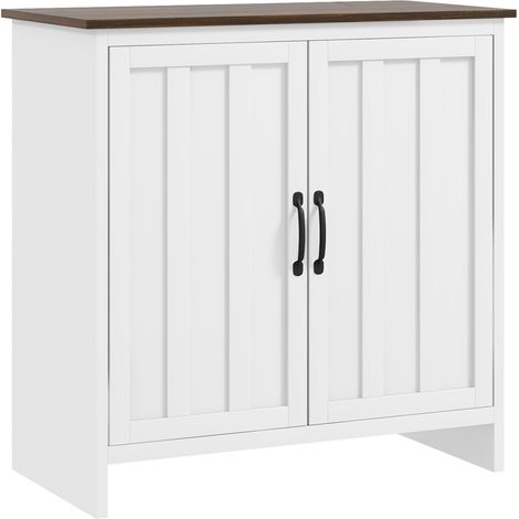 Crédence Cucina Moderna 2 Ante Ripiano Regolabile Bois 80x39,7x80cm Blanc