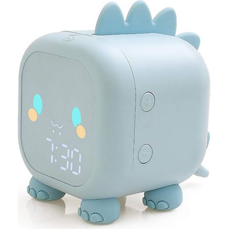 Réveil lumineux pour enfant fille - Réveil numérique pour fille et garçon avec simulateur de lever du soleil - Fonction snooze - Sans tic-tac - Réveil silencieux pour garçons et filles (bleu) (1/5)