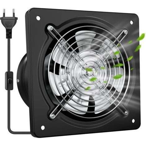 150 mm Extracteur d'Air Chaud 525m³/h– Puissant, Silencieux, et Efficace  Valve Anti-Retour  Prévention de l'Humidité et Refroidissement  Idéal pour Cuisine, Salle de Bain, Noir