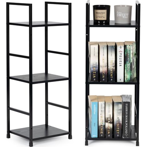 Modernes holzregal metallgestell loft 3 regale schwarz