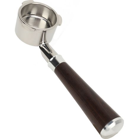 Porte-filtre sans fond 51 mm à 3 oreilles avec panier, en acier inoxydable, poignée en palissandre noir, accessoire pour machine à café DonLim (1/5)