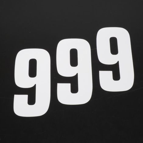 Aufkleber lot sticker rennnummer ziffer neun 9 weiß 160x75mm für