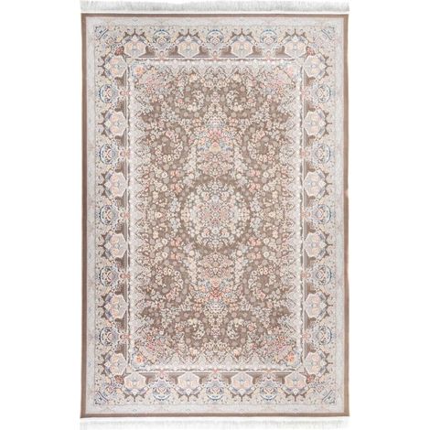 Tapis persan Deljan  - 150x100cm, Rectangular - 100% Acrylique - Tissé - Gris