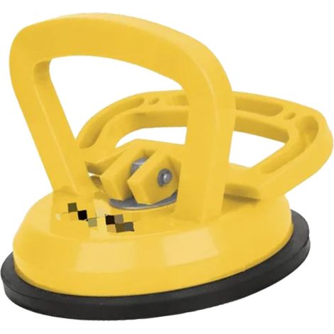 Ventouse à vide poignée aluminium, ventouse simple forte pour verre et carrelage, charge 50kg, couleur jaune (1/5)