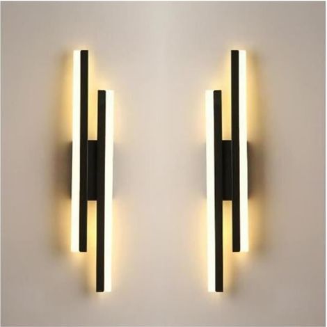 Applique Murale LED - Moderne - 16W - 3 Températures de Couleur - Noir - Design Contemporain (1/4)