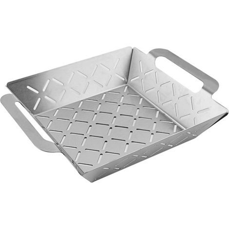 Grill Basket - Stainless Steel - For Vegetables Meat Fish - Dishwasher Safe - 1 Piece (1/5)