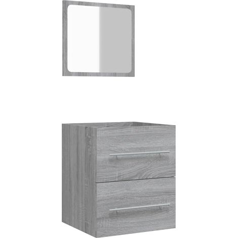 Armoire de salle de bain avec miroir pratique murale 41 x 38,5 x 48 cm en bois d'ingénierie sonoma gris (1/5)