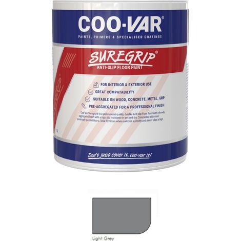 CooVar Suregrip Anti Slip Floor Paint - Light Grey - 2.5 Litre