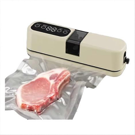Mini wireless automatique machine sous vide portable petit alimentaire packaging plastique machine à sceller beige (1/5)