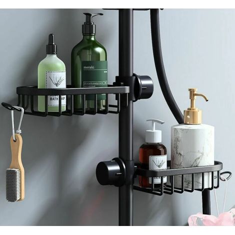 [NIEMALS VERWENDET] Duschablage ohne Bohren, 2-teilige Seifenschale, Duschkorb für Shampoo, Aufbewahrungsregal für Bad und Küche