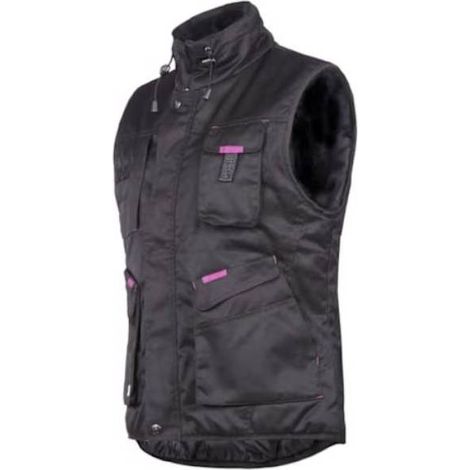 Gilet Sans Manches de Travail Femme Maryse - Taille XL - Noir - Résistant et Confortable - D-Work