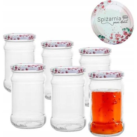 Bocaux en verre pour conserves avec couvercles 315 ml, lot de 6 (1/2)