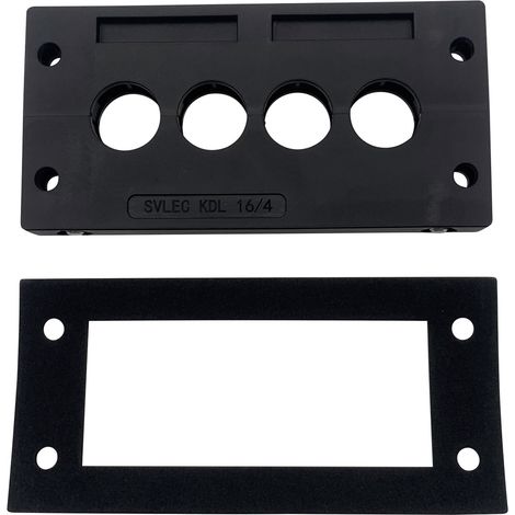TRU COMPONENTS TC-KDL 16/4 Kabeleinführungsleiste   Klemm-Ø (max.) 16 mm  PA Schwarz 1 St.