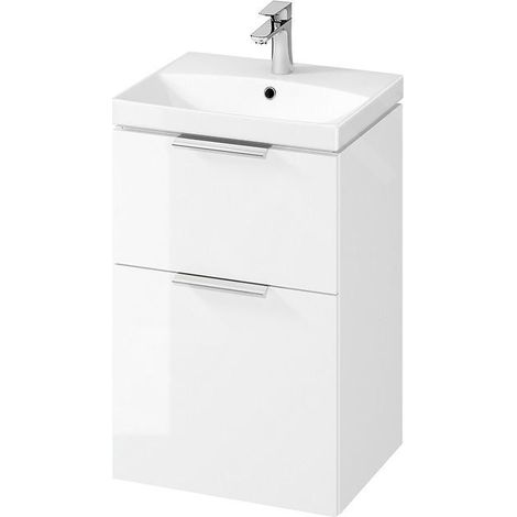 Cersanit City - Meuble avec lavabo, 74x49x40 cm, 2 tiroirs, blanc S801-421 (1/2)