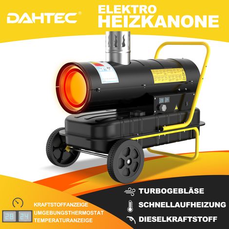 Indirekte Diesel Bautrockner 20 kW Heizkanone Bauheizer - 38 L Großtank - Ölheizer Heizgebläse mit Thermostat für Werkstätten, Baustellen und landwirtschaftliche Betriebe [Energieklasse A]