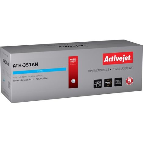 Toner Activejet ATH-351AN Cyan/Turchese per HP 205A CF351A, Alta Capacit�, 1.100 Pagine, Compatibile con Stampanti HP