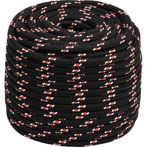 vidaXL Corda multiuso 16 mm 100 m Nero e Rosso PP (1/5)