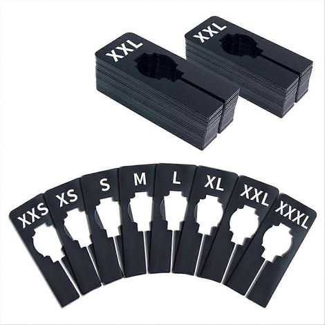Lot de 40 portants rectangulaires en plastique noir pour vêtements (1/5)