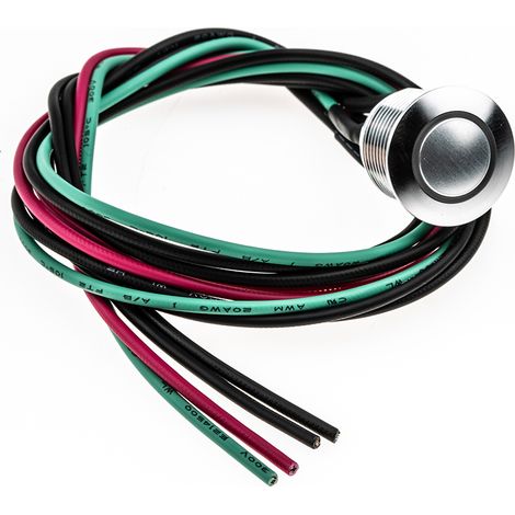 Bouton-poussoir, Momentané lumineux, LED Vert, Rouge, Unipolaire à une direction, 2 A, Translucide, Montage panneau ( Prix pour Paquet de 1 )