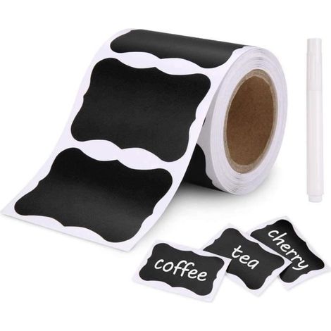 180pcs Kit d\'Etiquette Autocollantes Réutilisables pour la Cuisine Organiser avec Marqueurs Craie Liquide, Étiquette Tableau Noir (1/4)