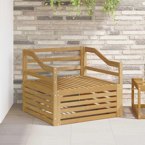 Canapé de Jardin 1 Place en Bois d'Acacia Massif Blanc Fauteuil d'Extérieur 87 x 83 x 73 cm - PANGIVO (1/5)